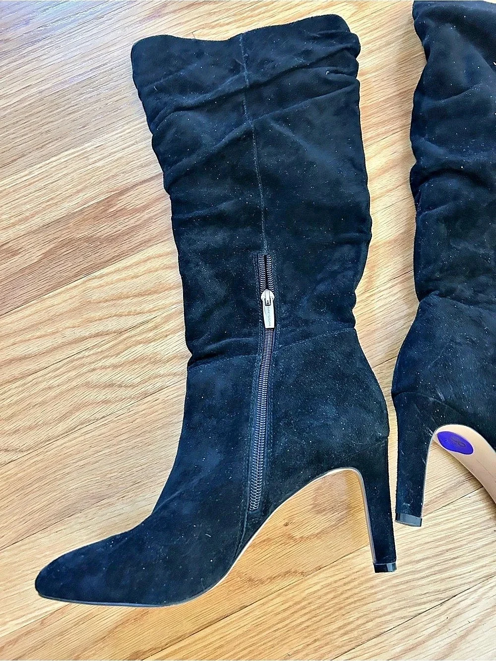 Vince Camuto Suede Black Heeled Boots